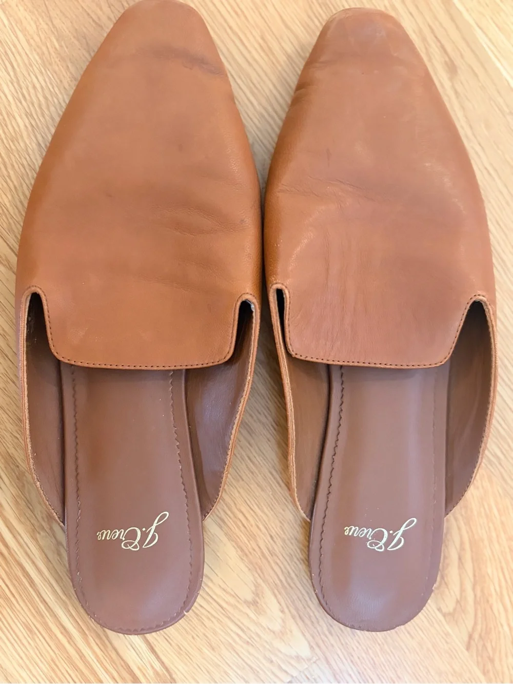 J. Crew Brown Leather Slip-On Flats